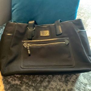 Coach leather and canvas diaper bag